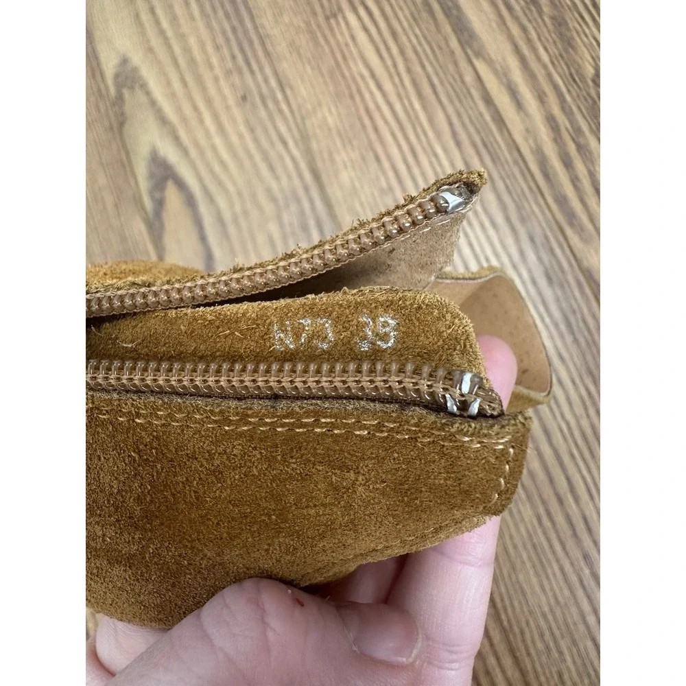 Antelope Women's Suede Wedge Clogs Size EU 39 US 8-8.5 Brown Boho Distressed